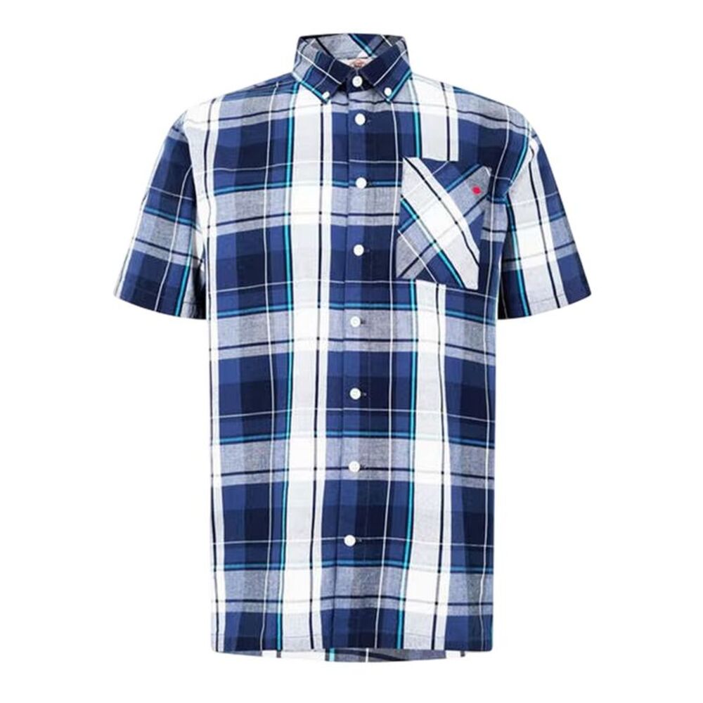 Lee Cooper Mens Checked Cotton Shirt / Navy